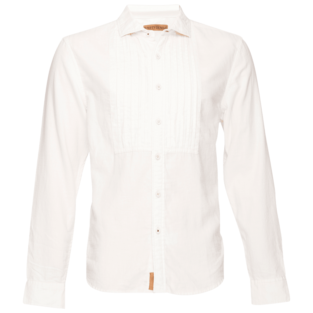 Dean Tuxedo Shirt in Brushed Cotton