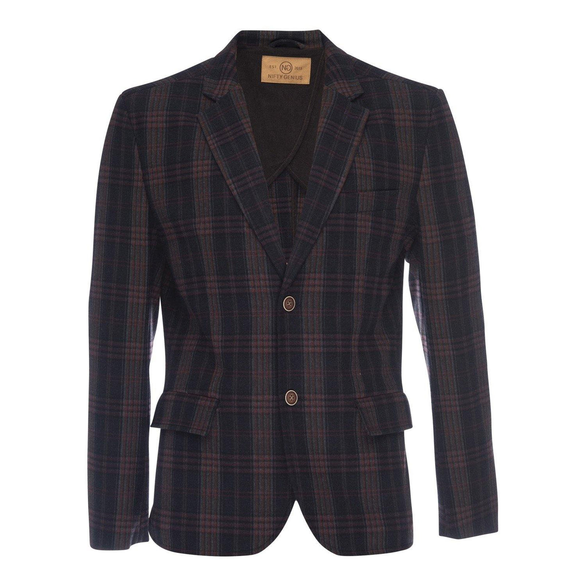 Kurt Notched Lapel Stretch Blazer in Plaid – Nifty Genius
